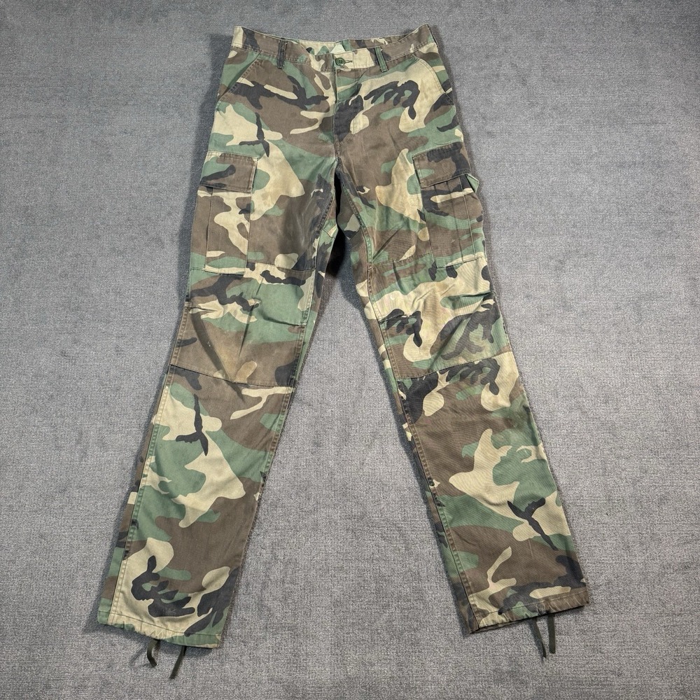 Military Woodland Camo Pant Size Medium-Long W 33-35 Inseam 32.5-35.5 Trousers